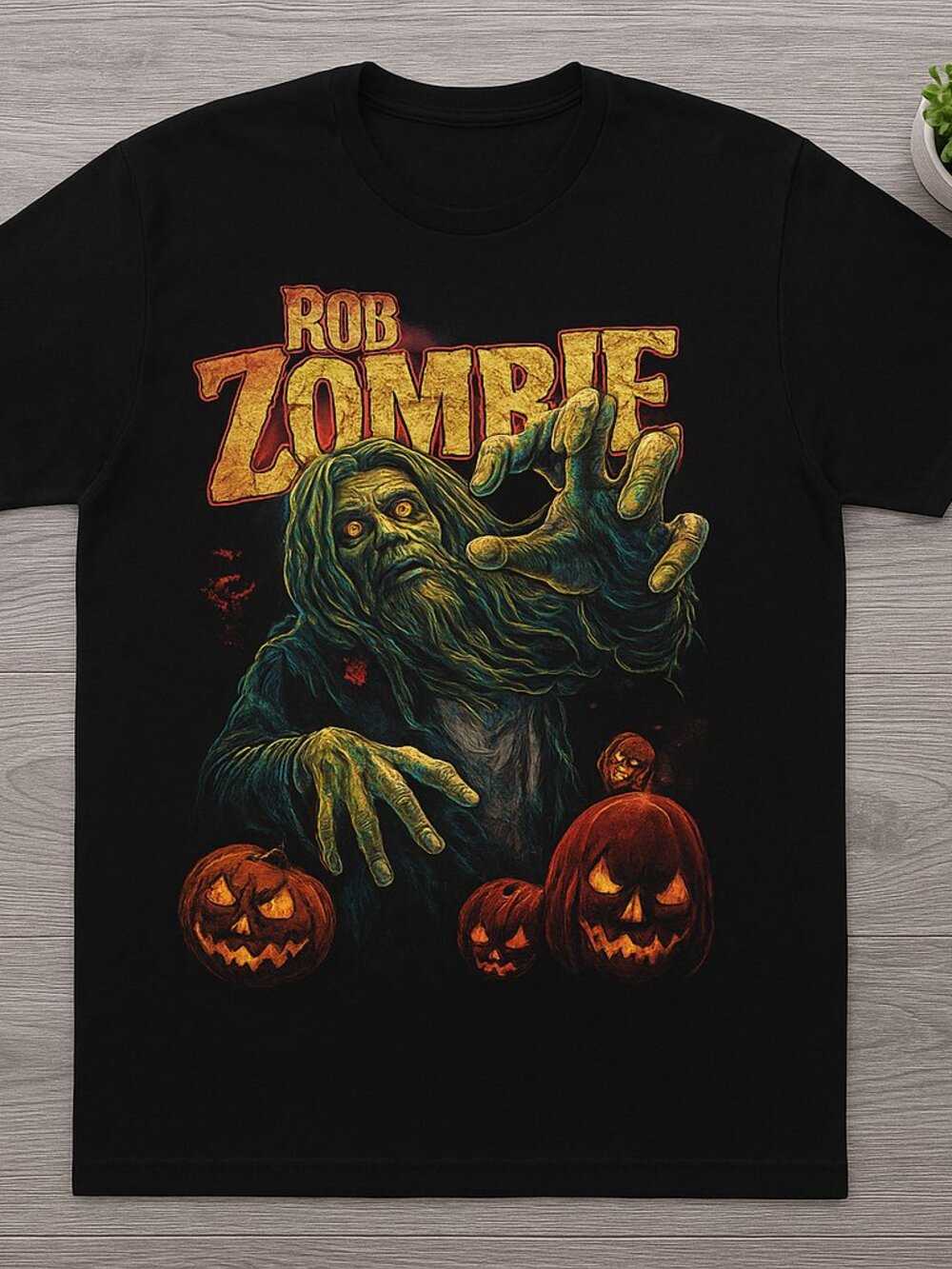 Halloween Zombie Monster Horror Graphic Tee - Spooky Pumpkin Shirt